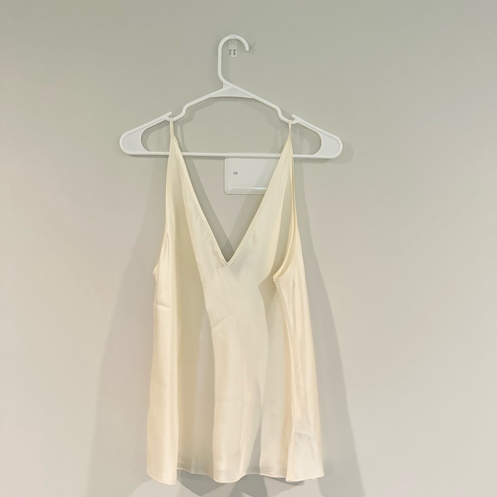 J. Crew Ivory V-Neck Sleeveless Blouse